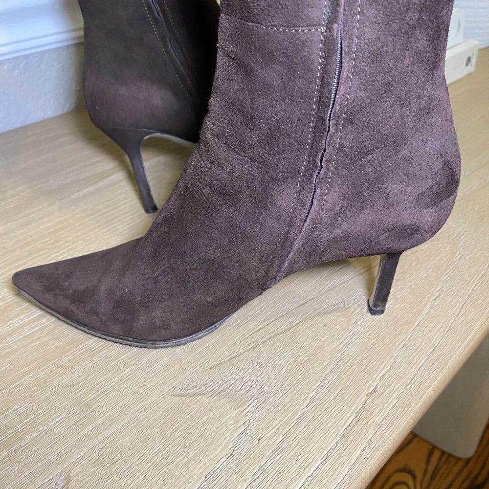 Sergio Rossi Dark Brown Suede Knee High Boots Sz 7 - GREAT CONDITION! - Picture 4 of 8